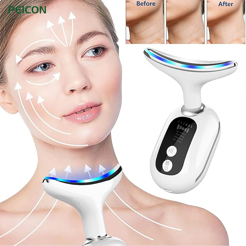 HY48 Neck Anti Wrinkle Face Lifting Beauty Device Led Photon Therapy Skin Tighten Reduce Double Chin Remove Neck Lines