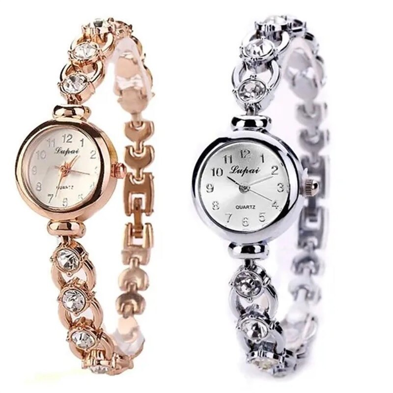 Ladies Elegant Wrist Watches Women Bracelet Rhinestones Analog Quartz Watch Women's Crystal Small Dial Watch Reloj