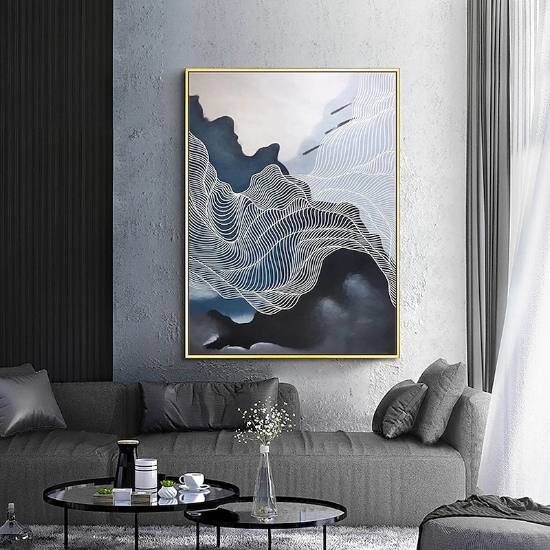 Handmade Hand Painted Oil Painting Wall Modern Abstract Painting Canvas Mountain Painting Home Decoration Decor Rolled Canvas No Frame Unstretched3
