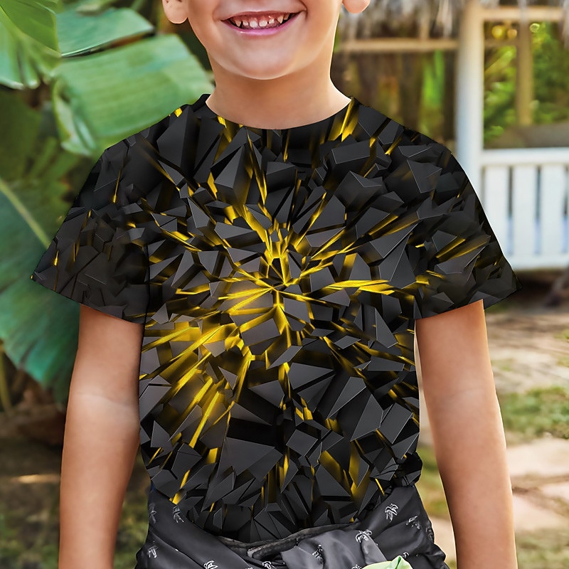Boys 3D Graphic Optical Illusion T shirt Tee Short Sleeve 3D Print Summer Spring Active Sports Fashion Polyester Kids 3-12 Years Outdoor Casual Daily Regular Fit3