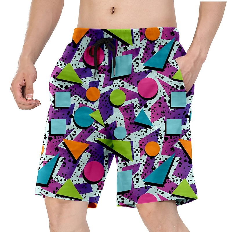 Doll Retro Vintage 1980s Beach Shorts Men's Costume Vintage Cosplay Vacation Beach Shorts