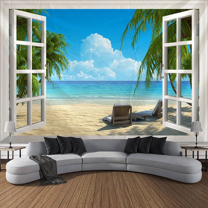 Outside The Window Hanging Tapestry Wall Art Large Tapestry Mural Decor Photograph Backdrop Blanket Curtain Home Bedroom Living Room Decoration4