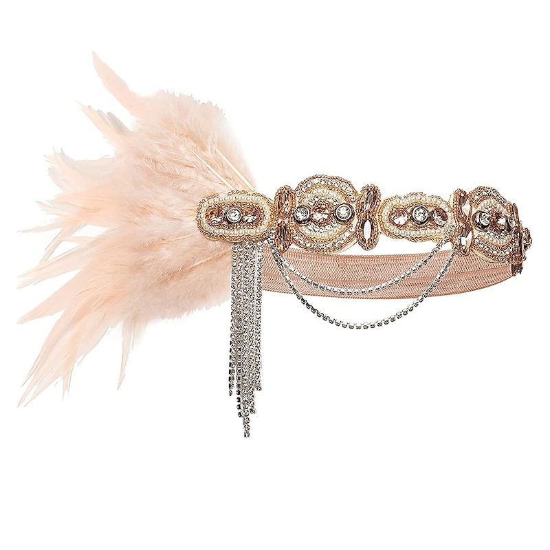 1920s Flapper Headband Roaring 20s Gatsby Headpiece Black Feather Headband 1920s Flapper Hair Accessories3