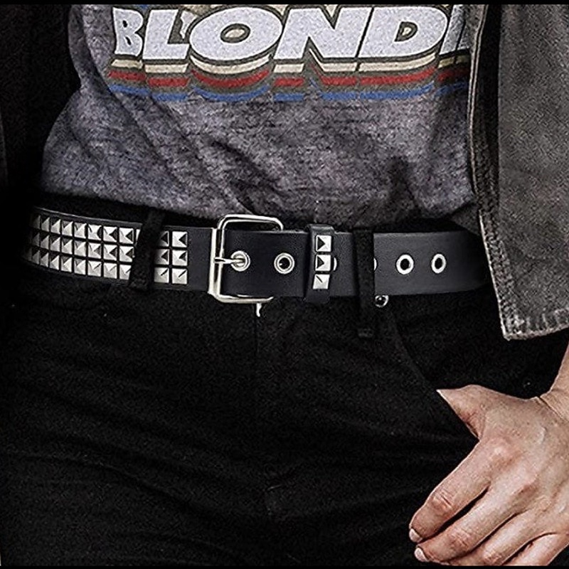Men's Faux Leather Belt Studded Decor Belt Black Alloy Punk Fashion Gift Hip Hop Plain Daily Wear Going out Weekend3