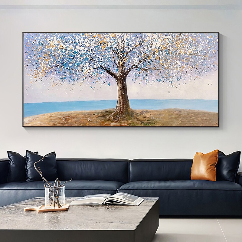 Abstract Colorful Tree Of Life Oil Painting Wall Art Canvas Handpainted Wall Art Pictures For Living Room Home Decor No Frame4
