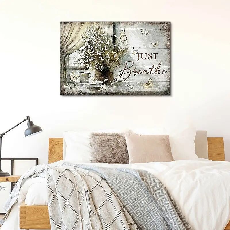 The Just Breathe Framed Canvas PaintingWall Art Prints With Frame For Living Room & Bedroom Home Decoration Festival Gift For Her/Him Ready To Hang2