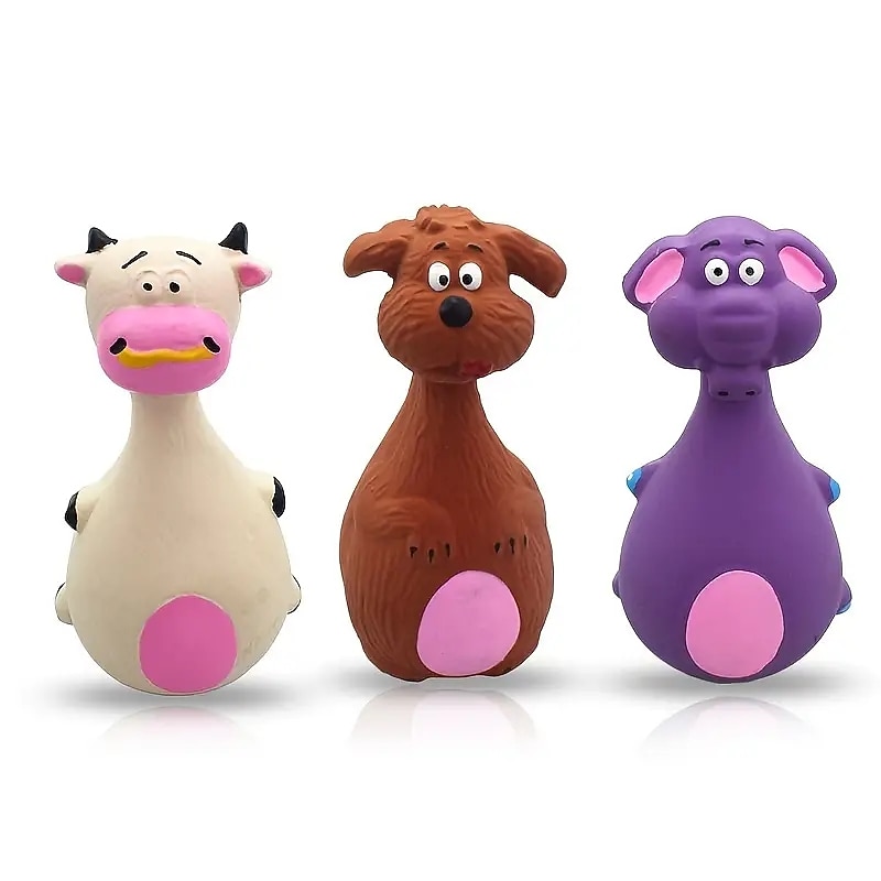 Fun and Durable Latex Sound Pet Toys - Big Tummy Elephant and Cow Cartoon Characters3