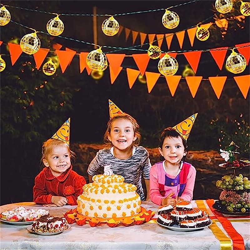 Disco Ball Mirror LED Party Light String Christmas Lanterns for Holiday Wall Window Tree Decorations Indoor Outdoor Patio Party Yard Garden Kids Bedroom Living 1.5M/3M 10LED/20LED2