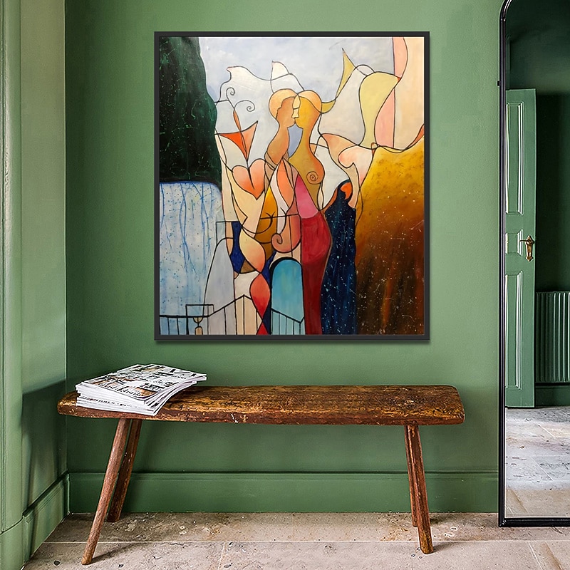 Handmade Oil Painting Canvas Wall Art Decoration Picasso Style Abstract Figures for Home Decor Rolled Frameless Unstretched Painting2