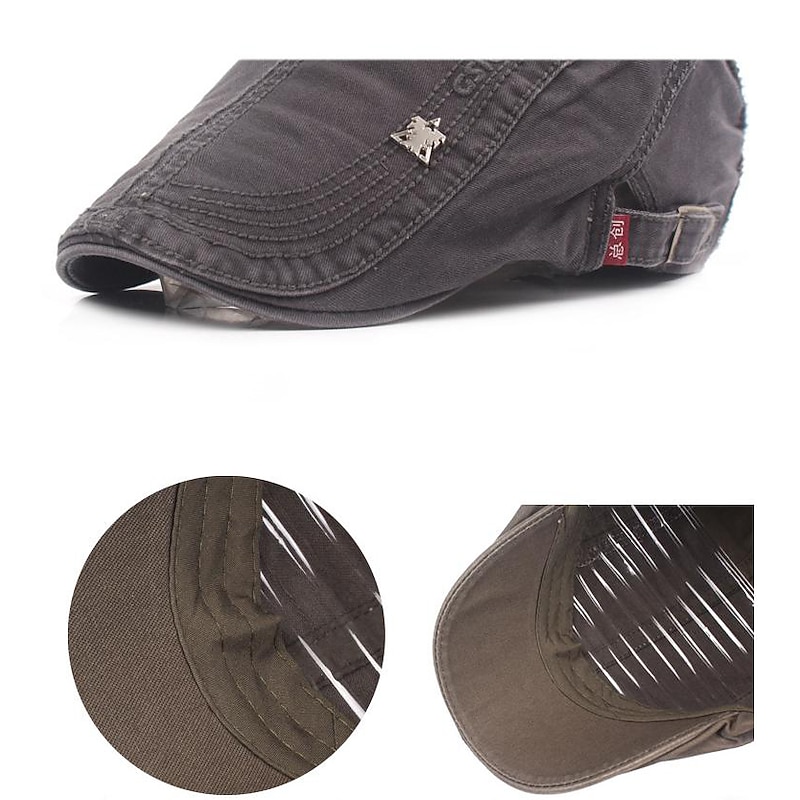 Men's Flat Cap Black Navy Blue Cotton Fashion Streetwear Stylish 1920s Fashion Outdoor Daily Going out Letter Warm3