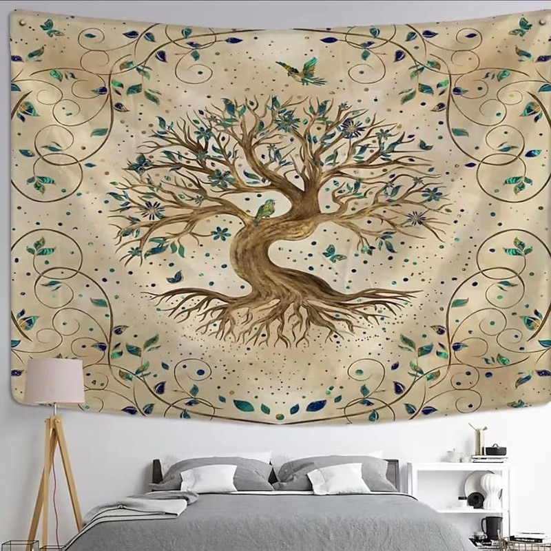 Tree of Life Mandala Hanging Tapestry Wall Art Bohemian Large Tapestry Mural Decor Photograph Backdrop Blanket Curtain Home Bedroom Living Room Decoration3