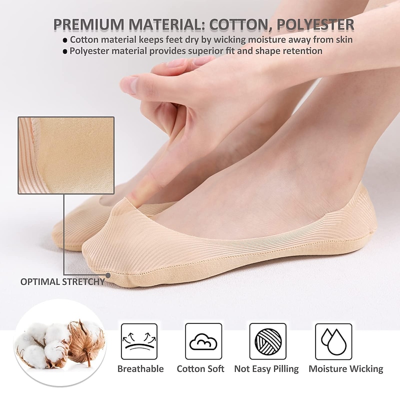 No Show Socks Womens Ultra Low Cut Liner Socks Non Slip Hidden Invisible for Flats Boat3