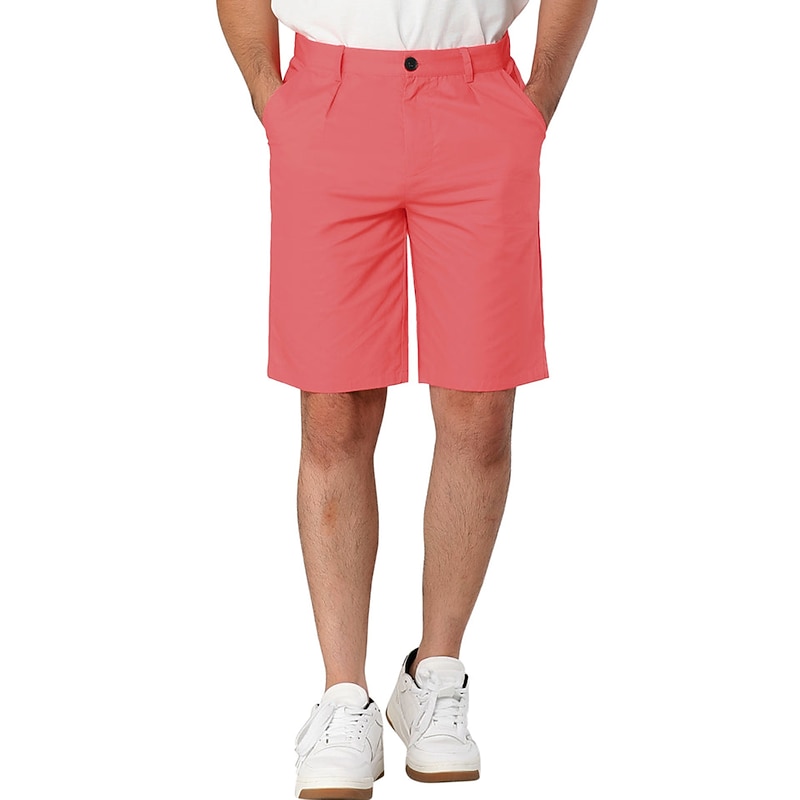 Men's Pink Shorts Shorts Chino Shorts Dress Shorts Bermuda shorts Pocket Plain Comfort Breathable Outdoor Daily Going out Fashion Casual Black Pink