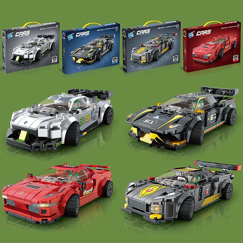 Building Blocks,Children's Assembly Small Particle Diy Racing Car Sports Car Building Block Car Compatible With A Tall Boy And Girl Building Block Toy3