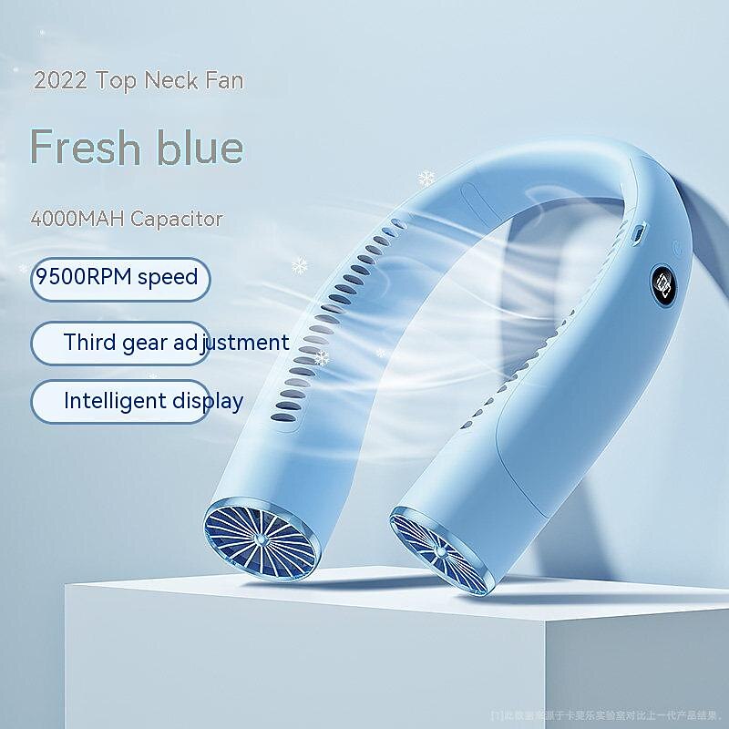Hands-Free Neck Fan – Bladeless Wearable USB Rechargeable Fan with 360° Cooling, 3 Speeds, and Headphone-Style Design