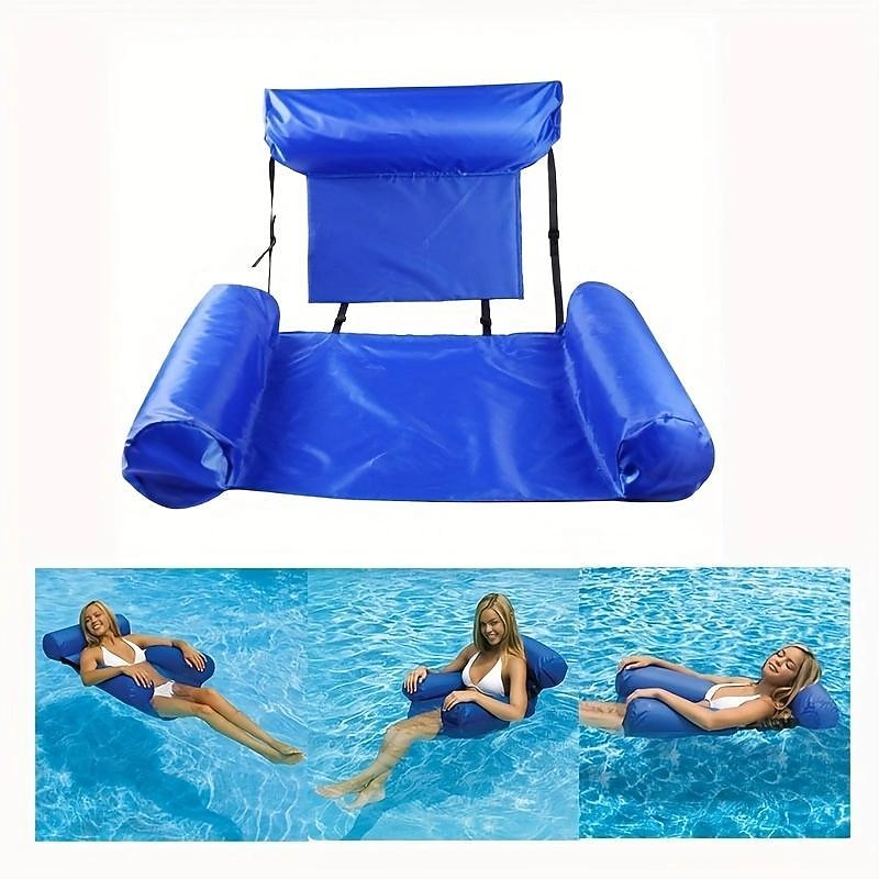 Pool Float Hammock Chairs Water Floating Chair For Adults Inflatable Pool Lounge Chair Summer Portable Soft Swimming Chair For Beach Summer Themed Party Water Fun2