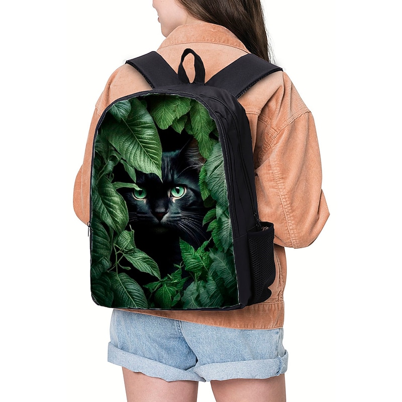 Jungle Black Cat Backpack for Girls and Boys – Mysterious Eyes Animal Print School Bag for Kids or Daily Adventure Use2
