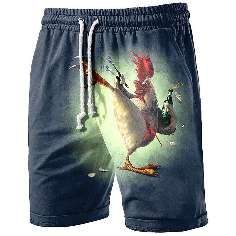 Men's Graphic Animal Turkey Shorts Summer Shorts Beach Shorts Mid Waist Streetwear Hawaiian Designer Casual Daily Holiday Drawstring Elastic Waist 3D Print Designer Clothing Apparel2
