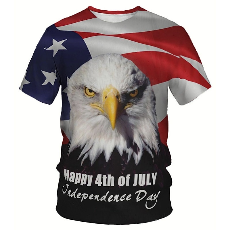 Men's Graphic Faith National Flag T Shirt Christian T Shirts Short Sleeve T shirt 3D Print Crew Neck Shirt Vintage Fashion Designer Outdoor Daily Sports Red / White Blue Blue-White Spring & Summer