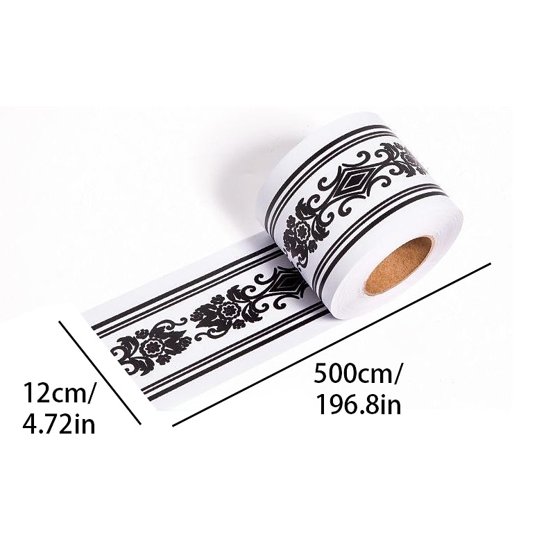 Cool Wallpapers Geometric Wallpaper Border Waistline Wall Mural Peel and Stick Self Adhesive PVC/Vinyl Modern Wall Decal for Room 12x500cm/4.72''x196.8''2