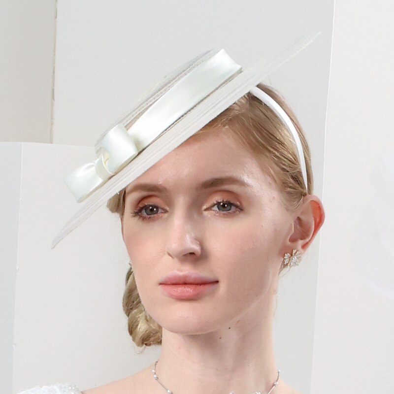Headbands Hats Tulle Straw Bowler / Cloche Hat Saucer Hat Top Hat Tea Party Horse Race Romantic British With Bowknot Headpiece Headwear2