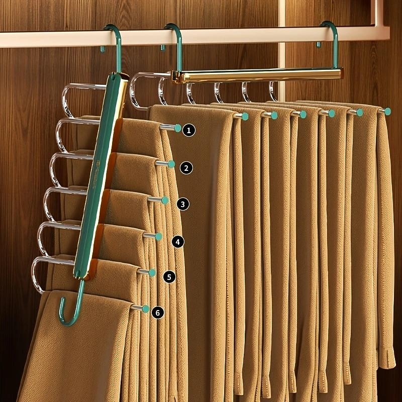 Folding Pant Rack Telescopic Multi-functional Pant Hanger Home Hanging Pant Special Pant Clip Wardrobe Storage Artifac