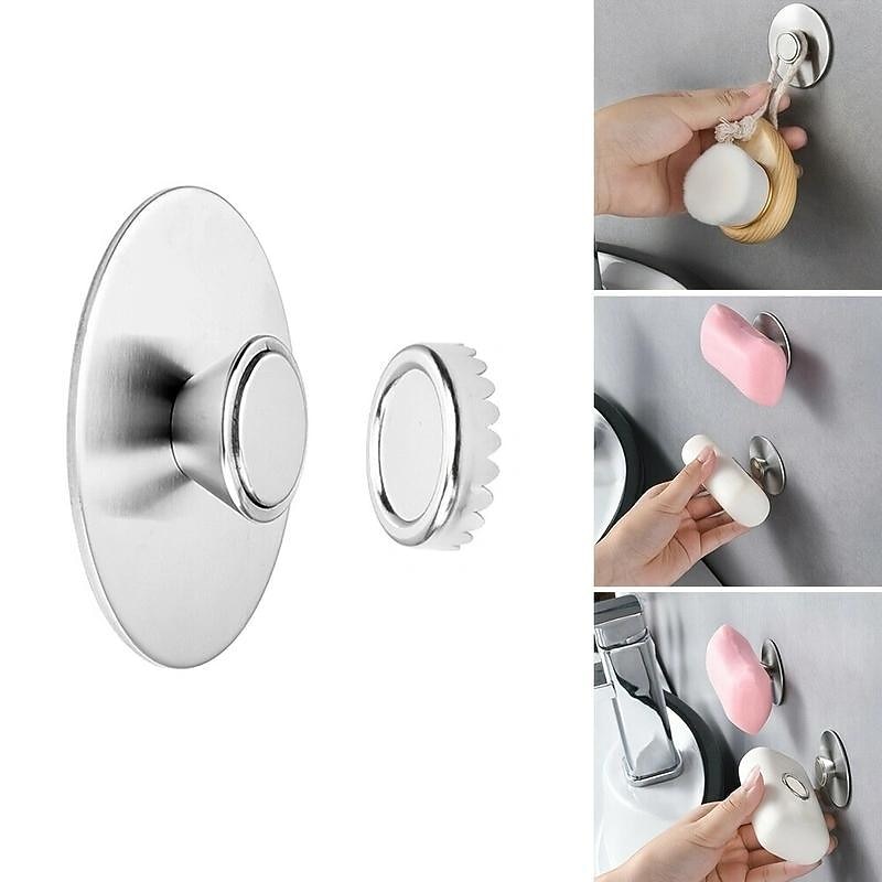 Magnetic Soap Holder Self Draining,Bar Soap Holder for Shower Wall, Stainless Steel Soap Savers for Bar Soap, Kitchen/Bathroom Soap Dishes, Easy Clean Soap Holders for Shower2