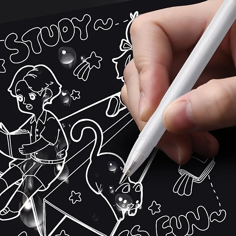 3pcs of Bright White Highlighter Pens - Make Your Writing Stand Out!2