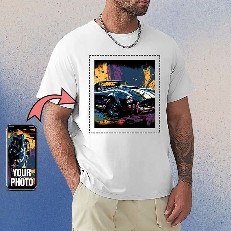 Personalized Men's Unisex 100% cotton Shirt T shirt Tee Optical Illusion 3D Graphic Prints Crew Neck Custom Print Black Red Blue Green 3D Print Clothing Personalized Valentine Gift Custom Made2