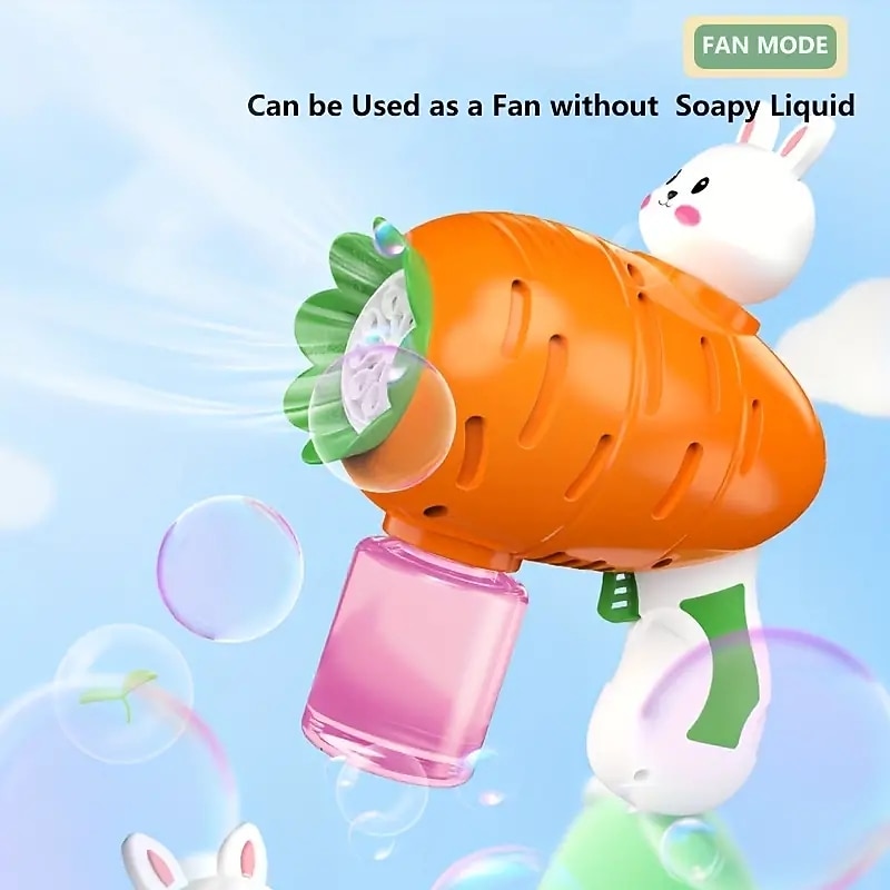 Bunny Carrot Bubbles Machine Electric Automatic Soap Rocket Rabbit Bubble Gun Kids Portable Outdoor Party Toy LED Light Blower Toys Children Gifts For Boys And Girls3