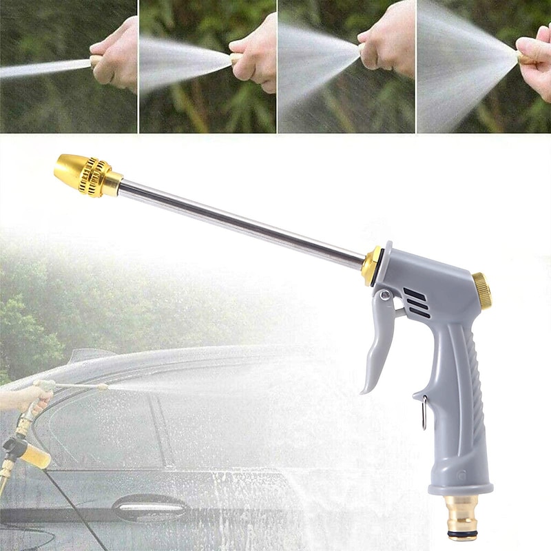 Garden Hose Nozzle,High Pressure 360° Rotaing Brass Metal Water Adjustmen Sprayer Gun, for Lawn & Garden,Washing Cars,Watering Garden Car Accessories