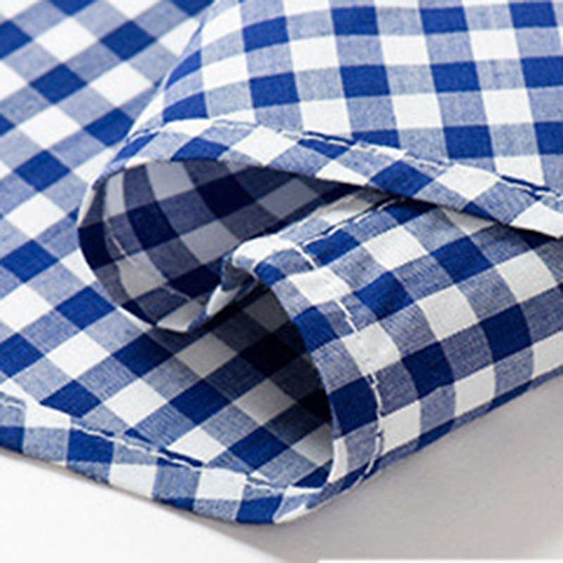 Men's Dress Shirt Stripes and Plaid Office & Career Office Party Light Blue Black Dark Red Yellow Short Sleeve Turndown Spring & Summer Clothing Apparel 15