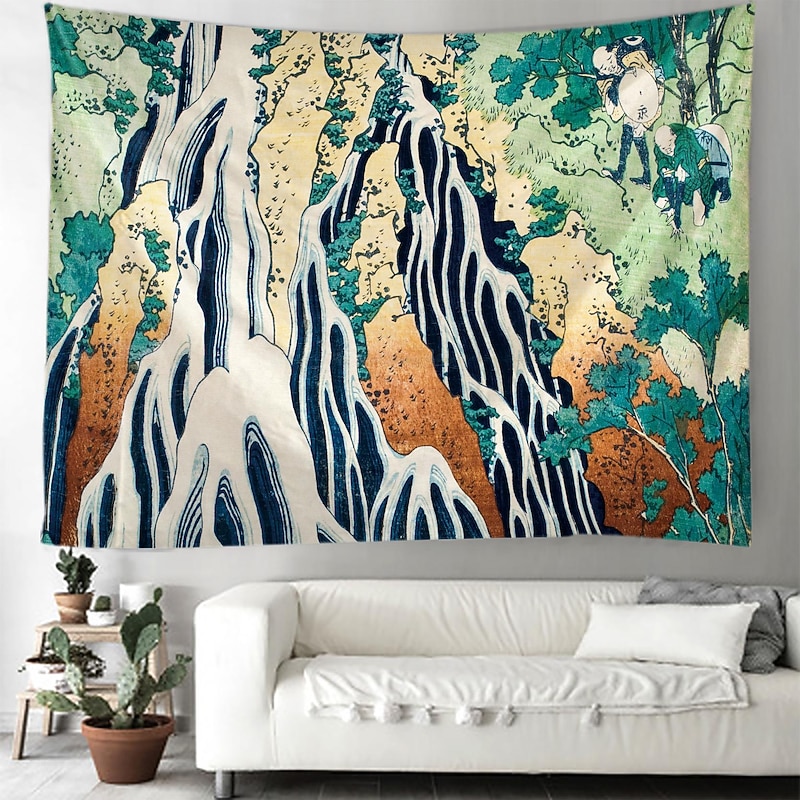 Ukiyo-e Japan Art Hanging Tapestry Architecture Wave Wall Art Large Tapestry Mural Decor Photograph Backdrop Blanket Curtain Home Bedroom Living Room Decoration 9