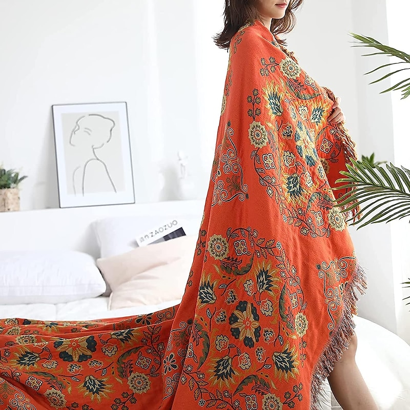 Sofa Cover Sofa Blanket Cotton Tassel Couch Cover Couch Protector Sofa Throw Cover Washable for Armchair/Loveseat/3 Seater/4 Seater/L Shape Sofa4