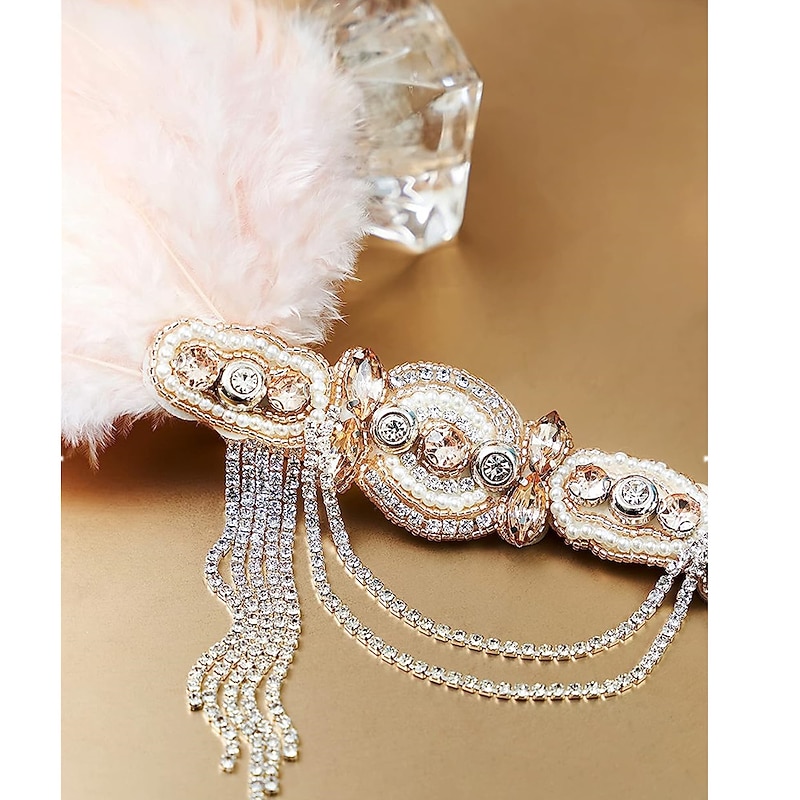 1920s Flapper Headband Roaring 20s Gatsby Headpiece Black Feather Headband 1920s Flapper Hair Accessories4