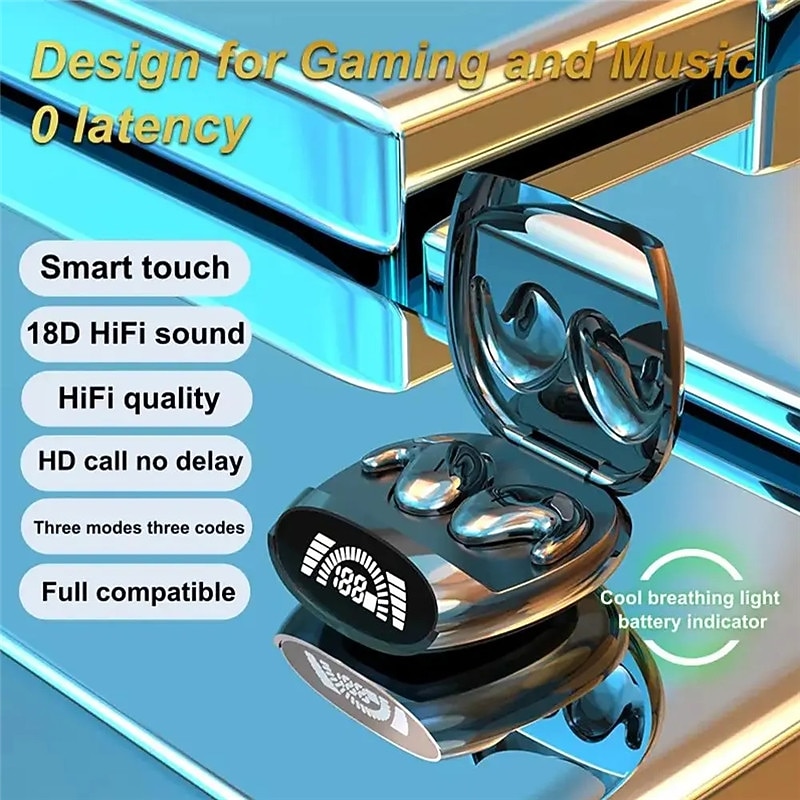 Sleep Ultra-Long Standby Wireless BT Headset Ultra-thin On-ear Sports Bass Mini Invisible For Android Apple Universal