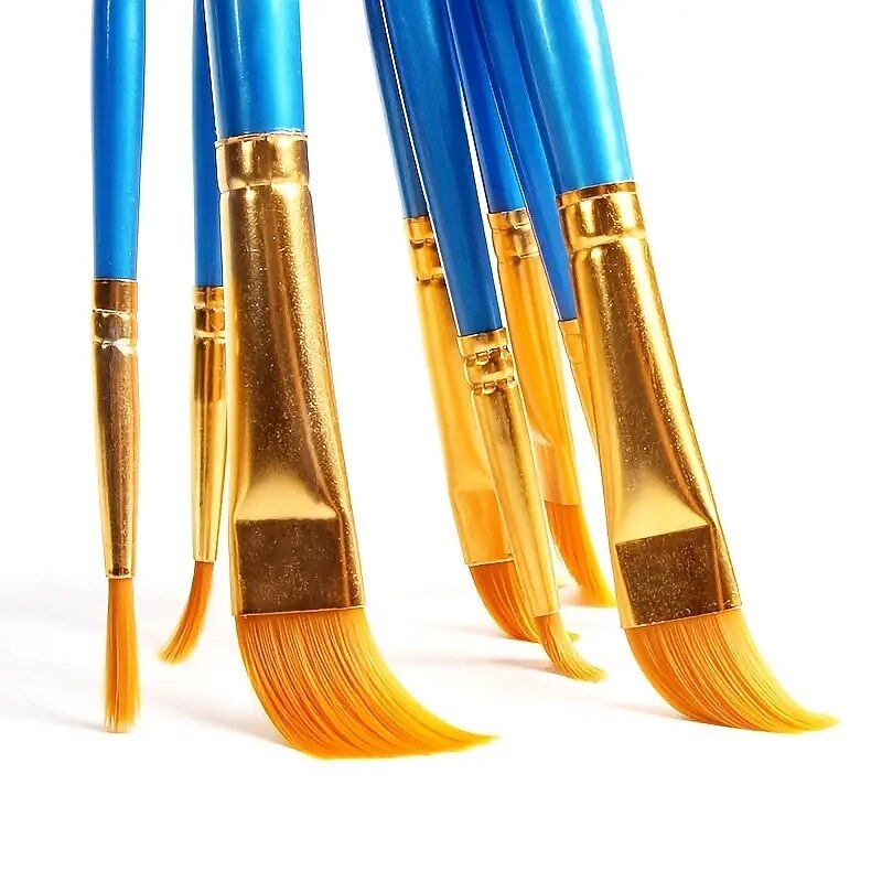 10pcs Professional Artist Paint Brushes Set - Perfect for Acrylic, Oil, Watercolor & Canvas Painting - Ideal for Kids & Professionals!3