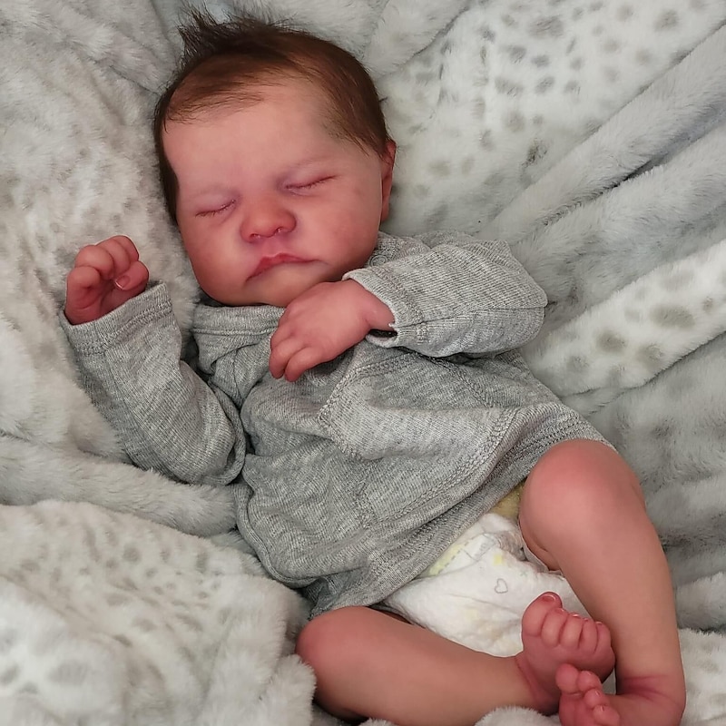 19inch Full body silicone vinyl Reborn Doll Levi Newborn Baby Size boy doll 3D Skin High quality Gift2