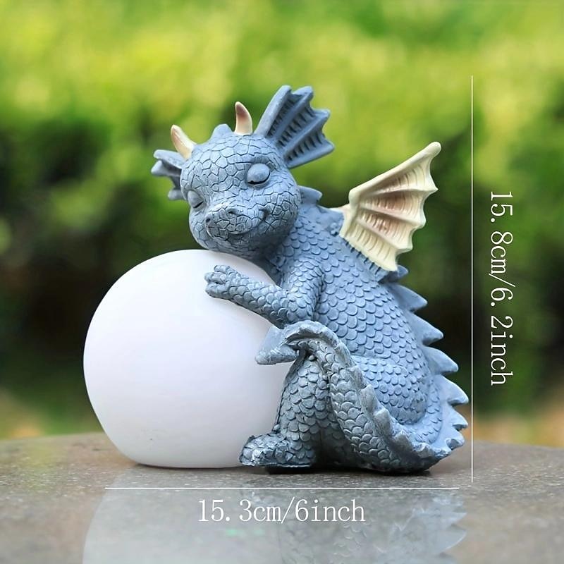 Garden Dragon Meditation Prayer Resin Ornaments Garden Resin Crafts Decoration3