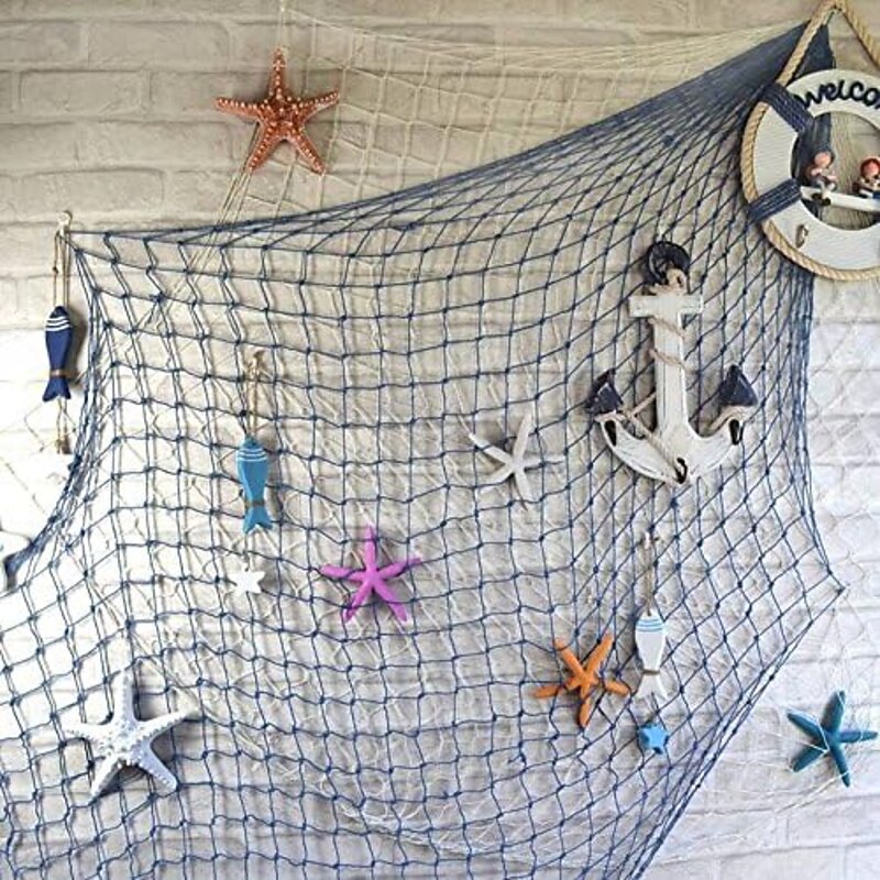 Mediterranean Decorative Fishing Net Thick Hemp Rope Background Wall Decoration Hanging Fish Net3