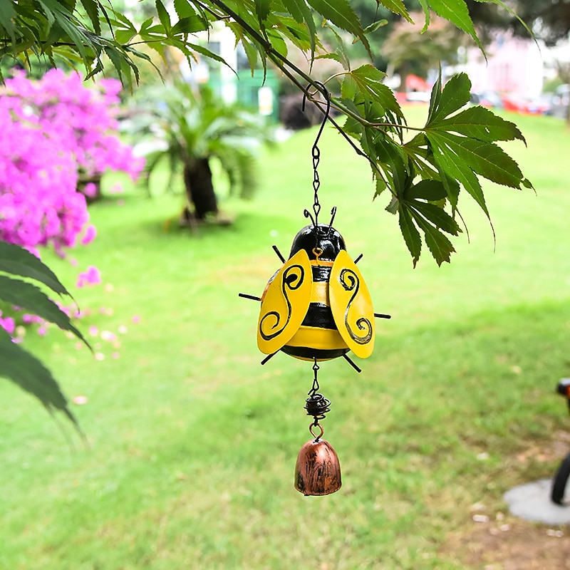 1pc Bee Wind Chimes Ladybug Wind Chimes Indoor Outdoor Mobile Romantic Chimes Hanging Ornament For Window Balcony Garden Patio Yard Backyard Or Festival Decor