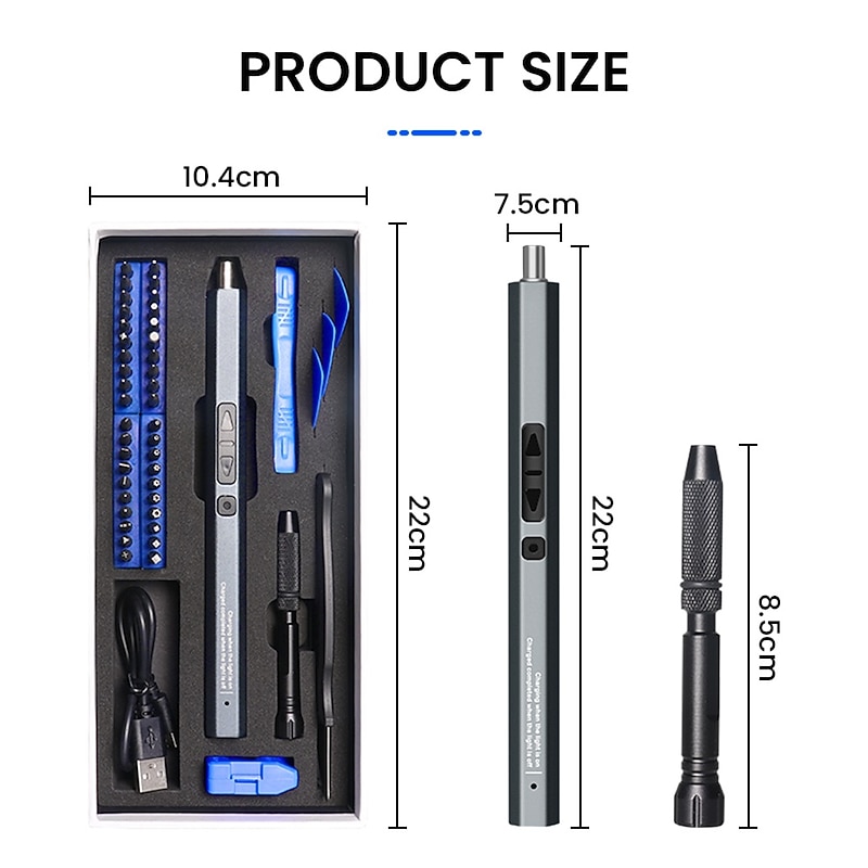 Electric Screwdriver Set 50 In 1 Precision Hex Torx Bits Magnetic Screwdrivers With LED Light Phone Repair Electric Tool4