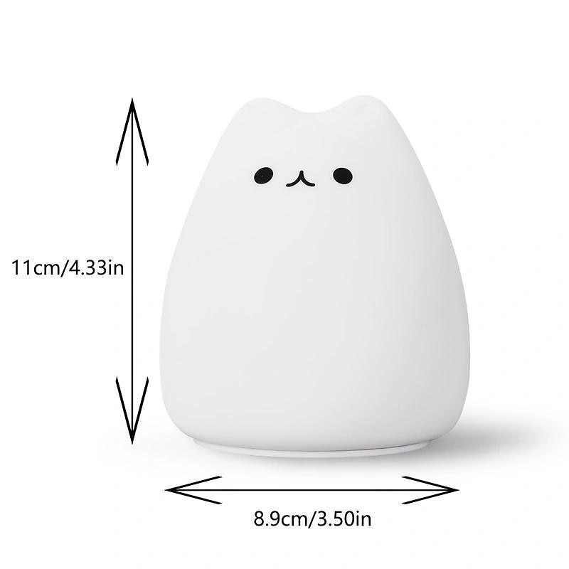 Adorable Cat LED Color-Changing Night Light Silicone Night Light Children's Bedroom Pat Pat Color Changing Cute Bedside Atmosphere Light3