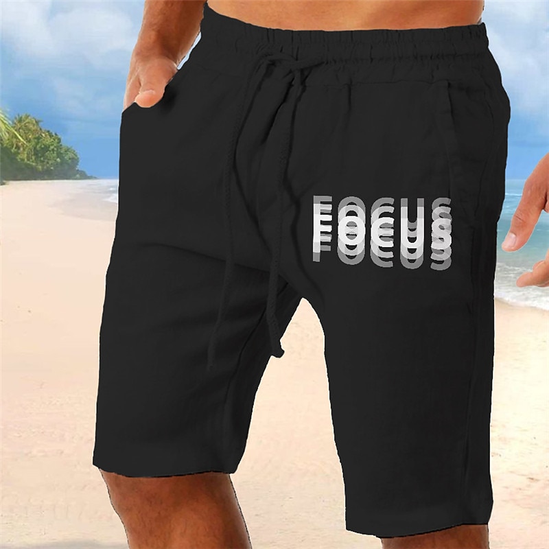 Men's Graphic Letter Focus Optical Illusion Trippy Shorts Summer Shorts Beach Shorts Mid Waist Streetwear Hawaiian Designer Casual Daily Holiday Drawstring Elastic Waist 3D Print Designer Clothing2