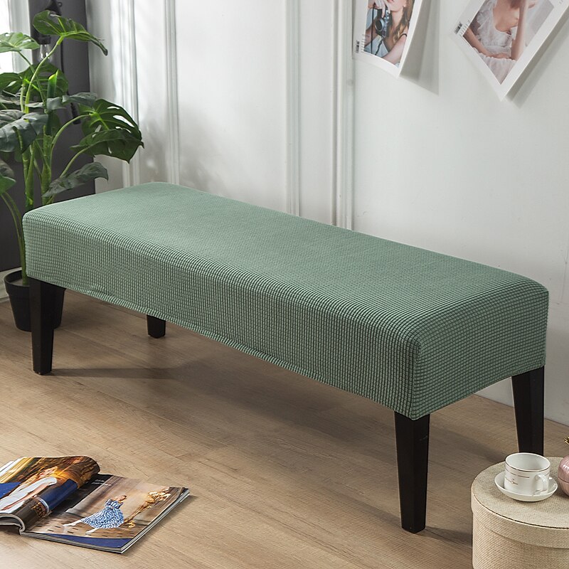 100% Dining Bench Cover Burgundy Removable Bench Slipcover Spandex High Stretch Bench Seat Furniture Protector Dining Chair Slipcovers for Living Room and Kitchen