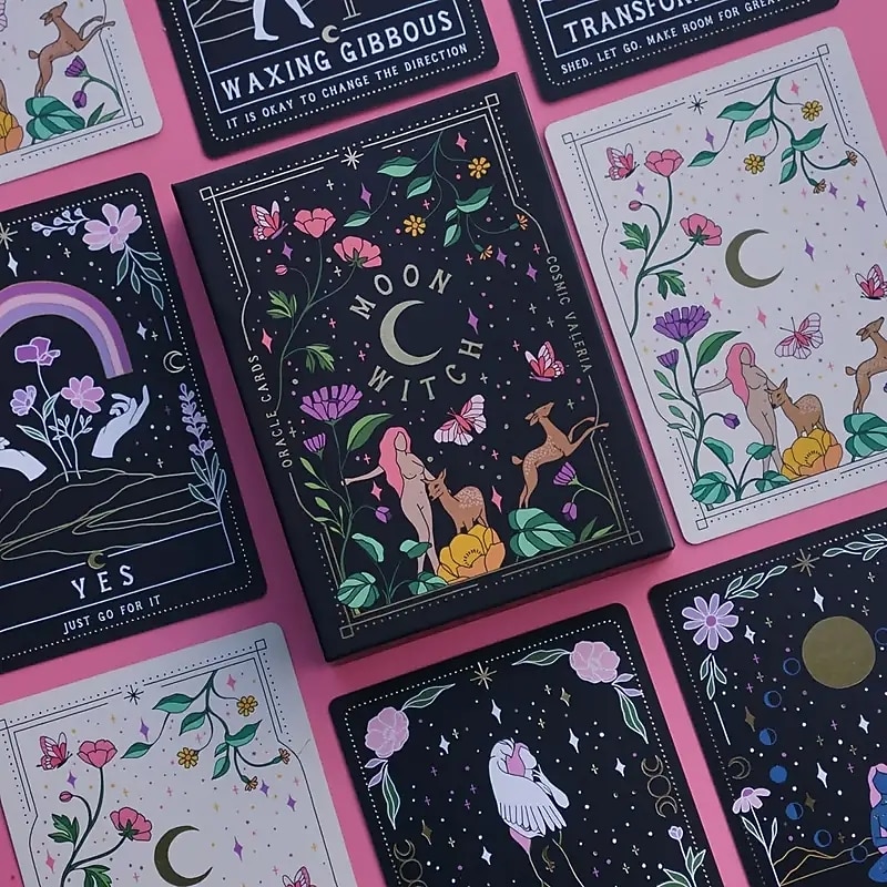 1pc Moon Witch Oracle Cards (Scan QR Code On The Box To Download The Guidebook)2