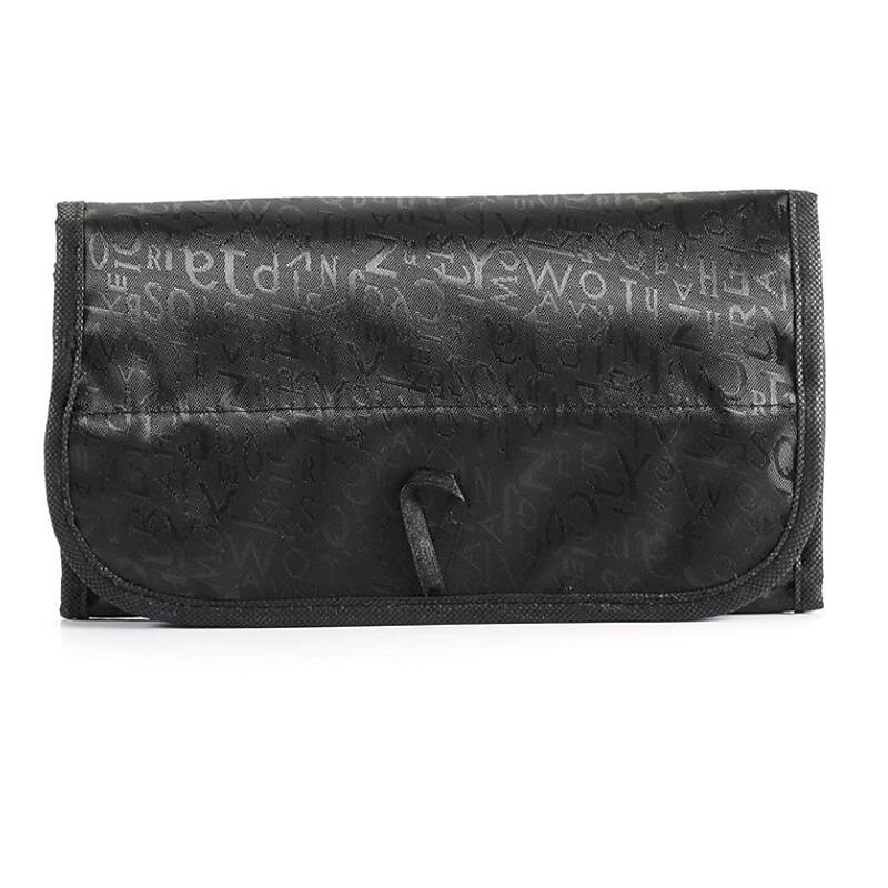 Roll-Up Cosmetic Bag, Travel Roll-Up Vanity Case Folder Hanging Foldable Cosmetic Bag Toiletries Bag - Black, Free Size2