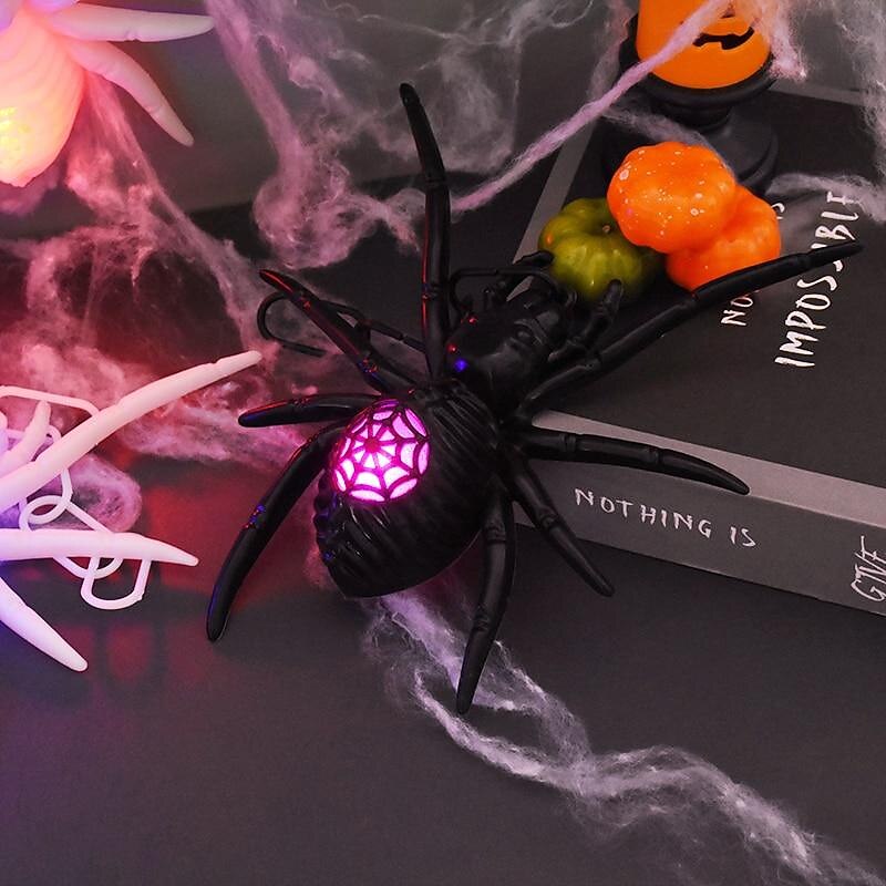 Halloween Spider Chandelier LED Night Light Glowing Fake Spider Wall Decoration Indoor Outdoor Haunted Props Party  Decoration2