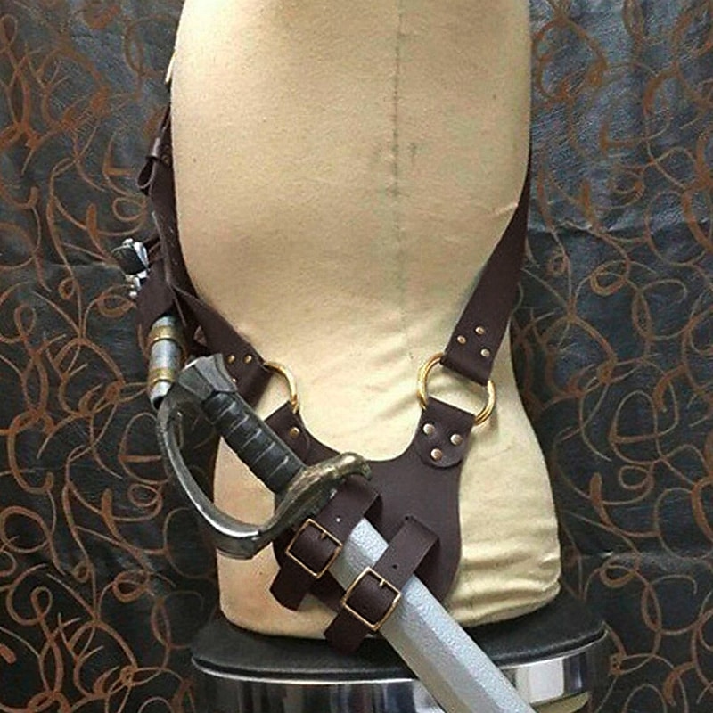 Punk & Gothic Medieval Renaissance Cosplay Costume Scabbard Pirate Warrior Viking Fancy Dress Men's Pirate Masquerade Stage Renaissance Fair LARP Adults' More Accessories4