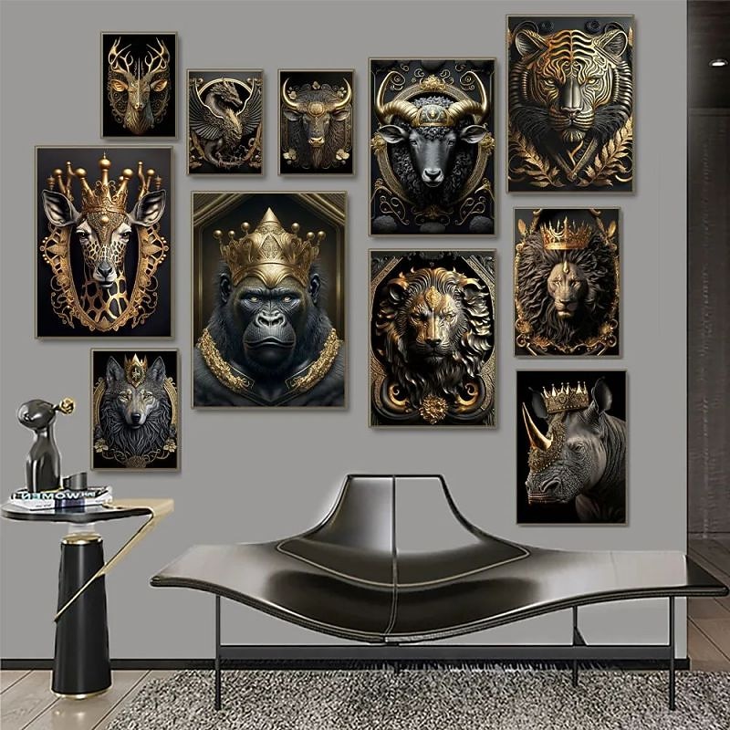 Animal Wall Art Canvas Prints and Posters Abstract Portrait Pictures Decorative Fabric Painting For Living Room Pictures No Frame2
